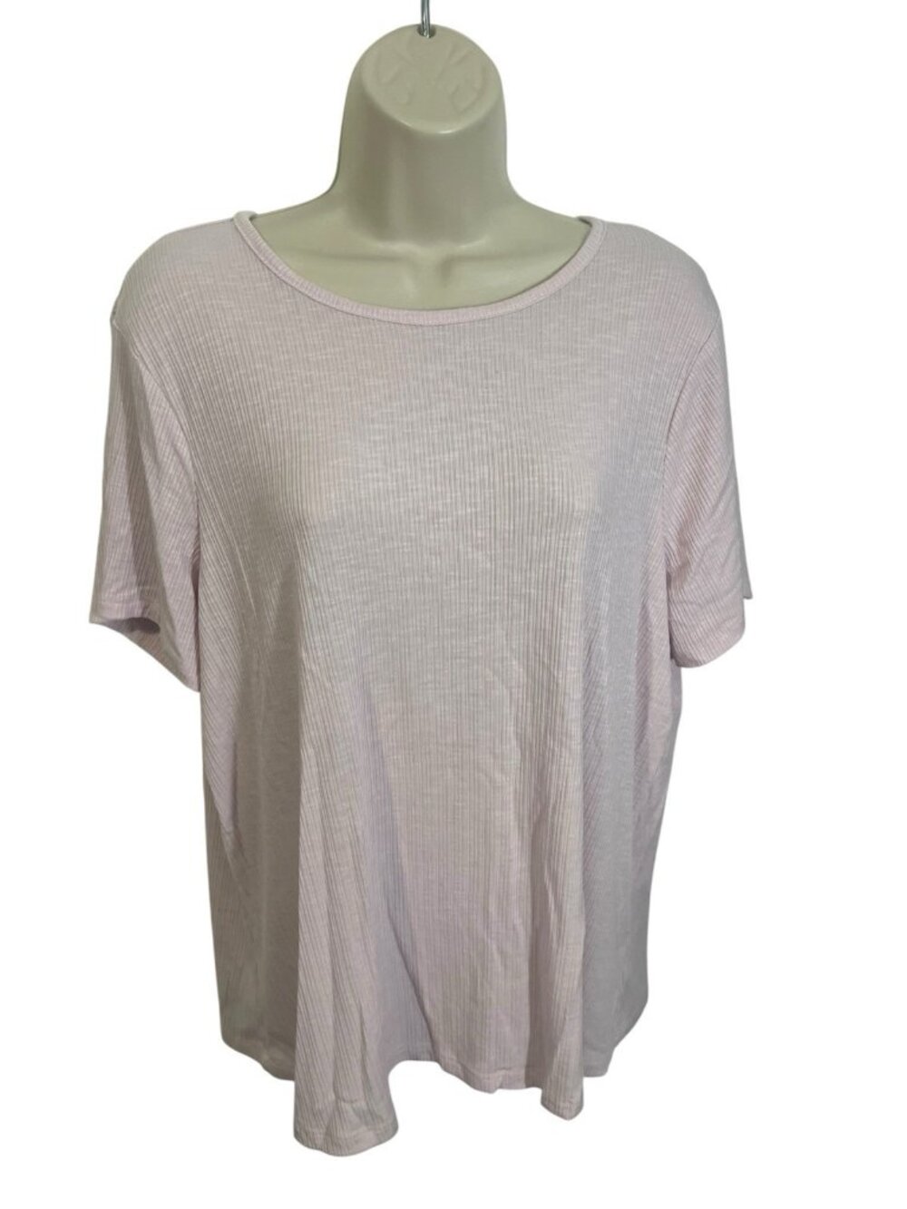 OLD NAVY Women's Size Large Luxe Rib-Knit Crewneck Tshirt in Wisteria Mist